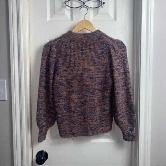 Madewell Space-Dyed Eaton Puff Sleeve Pullover Long Sleeve Sweater Size XS - Picture 5 of 9